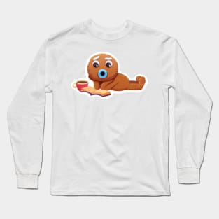 Christmas Sticker, Ginger Man Sticker Long Sleeve T-Shirt